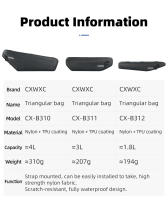 CXWXC-bolsa triangular para cuadro de bicicleta, bolsa de tubo frontal para ciclismo de montaña o carretera, totalmente impermeable, 1,8 l/3l/4l - details 1