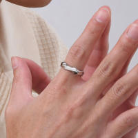 Anillos Mobius simples para hombres y niños, anillo de dedo para parejas, sencillo de acero inoxidable, regalos de joyería vintage punk - details 1