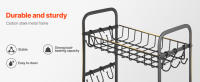 SucceBuy Organizador de barra de café de 2 niveles para encimera, soporte multifuncional para tazas y estación de café, 12 ganchos móviles y 2 estantes - details 3
