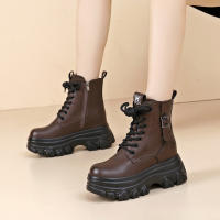 Botas Punk de Plata Ultra Alta Tacón Grueso Encaje para Mujeres Negro y Blanco - details 4