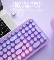 Teclado inalámbrico ergonómico para Pc/portátil/escritorio, 2,4 teclas, Retro, redondo, función Multimedia, 106G - details 5