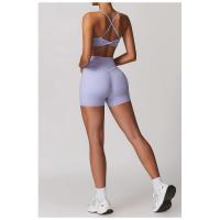 Fiess Sujetador de yoga para mujer, parte de atrás bonita, top deportivo de nailon, sujetador cruzado sexy transpirable, adecuado para gimnasio de mujer - details 16