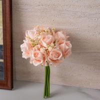 Ramo de rosas artificiales de 8 cabezas, flores de rosas de seda elegantes de tacto Real, plantas falsas de lujo hechas a mano, decoración de boda - details 3