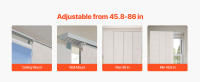 Persianas de Panel Ajustables SucceBuy, Riel Extensible de 116 cm a 218 cm de Ancho, Cortinas de Panel Personalizables de hasta 243 cm de Alto, Persianas Verticales Opacas para Puertas Corredizas, Puertas de Patio, Separador de Ambientes, Gris Claro - details 4