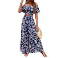 2025 nuevas mujeres de la moda, la moda de las señoras de un cuello superior + pantalones, conjunto de traje de 2 piezas - details 1