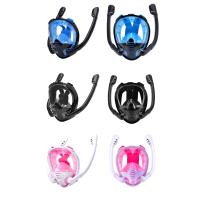 Máscara De Snorkel Total Facial Visión Panorámica De 180° Silicona Top Seco Gafas De Natación Y Nado Con 2 Snorkels Antiniebla Anti-Rociador - details 13