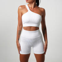 Conjunto de Yoga y Gimnasio FKAFIT para Mujeres Traje de Entrenamiento Deportivo Sujetador Deportivo Femenino Ropa de Cintura Alta Pantalones Cortos Tracksuit Material Exterior de Nylon - details 8