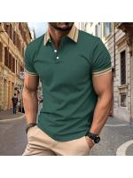 Polo de verano 2025, camisa de color a juego con botones para hombre, polo deportivo, polo de manga corta. - details 5