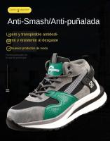 Botas de trabajo de alta calidad para hombre, zapatillas de seguridad antipinchazos, puntera de acero, calzado protector indestructible, moda 2023 - details 2
