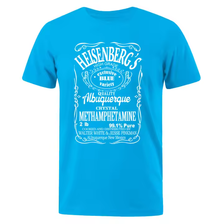 Camisetas de algodón para hombre, camisa con letras estampadas de Heisenberg, blusa de hip hop, ropa deportiva, Tops Harajuku, Verano - 1