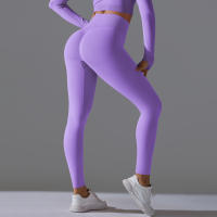 Hamidou-Pantalones deportivos de Yoga para mujer, mallas de cintura alta y caderas ajustadas, glúteos de melocotón, pantalones de Yoga desnudos de cintura alta - details 28
