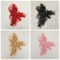 Pegatinas elegantes con bordado de flores, apliques de ropa de poliéster DIY, parches para coser multifuncionales exquisitos, vestido de noche - details 6