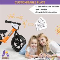 años, Edad 18 Meses a 5 años, Bicicleta de Empuje de 12 Pulgadas con Placa Individual (3 juegos de pegatinas incluidas), Bicicleta de regalo para 2-3 niños y niñas - details 8