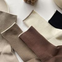 5 pares de calcetines japoneses nuevos conjunto de calcetines de algodón informales de Color sólido para mujer calcetines simples de longitud media para otoño - details 5