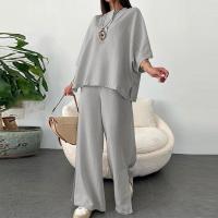 Conjunto de Top y pantalones Vintage para mujer, traje de pantalones sueltos informales para mujer - details 9