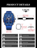 Reloj deportivo cuadrado informal de cuarzo para hombre al aire libre - details 3