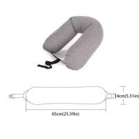 Almohada de viaje para el cuello en forma de U para el hogar, almohada de espuma con partículas suaves y flexibles, diseño de hebilla, almohada Lumbar para siesta de estilo japonés - details 0