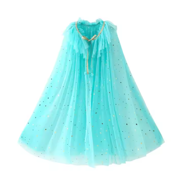 Capa de princesa para niñas, disfraz de lentejuelas, disfraz para niños, ropa de fiesta de carnaval, capa de tul - 1