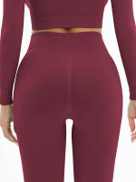 Mallas de Yoga sin costuras para mujer, pantalones deportivos de cintura alta, Leggings de gimnasio, pantalones de entrenamiento de realce, Leggings para correr y Fitness - details 18