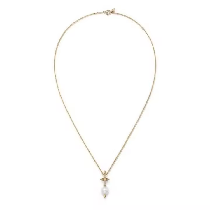 ΤΙFFΑΝΥ Titan By Pharrell Williams Collar con colgante de perlas en amarillo con diamantes, motivo angular en forma de lanza elaborado en oro de 18 quilates - 1