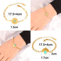Pulsera Colgante de Piedra Natural de Acero Inoxidable 316L Cadena de Pendiente de Turquesa para Mujeres Regalo de Joyería de Moda - details 5