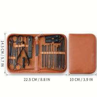 Kit de manicura de acero inoxidable de 26 piezas, juego de manicura, cortaúñas profesional, herramientas para el cuidado de las uñas con lujosa estuche de viaje - details 11