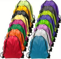 Mochila de nylon vibrante de 1 pieza - Ligera y duradera, bolsa de almacenamiento de 16" con cordones negros para deportes, viajes, yoga, gimnasio y camping al aire libre, mochila para viajes - details 0