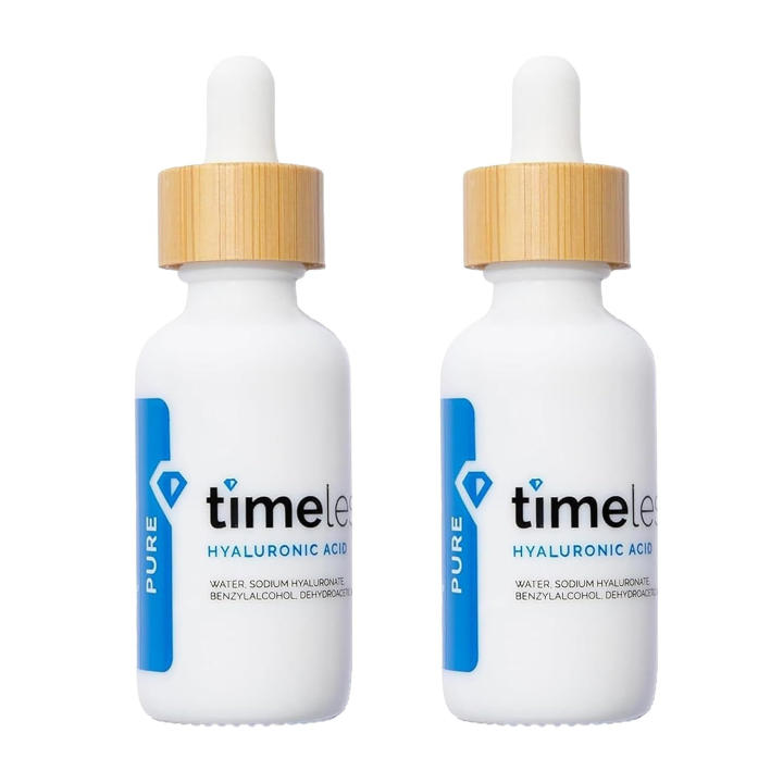 Timeless 100% Pure Hydrating Face Personal Fragrance-Free Hyaluronic Acid Serum for Skin Care - 2 oz (Pack of 2)