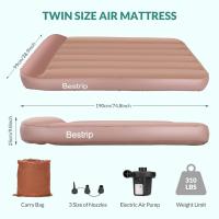 BP200 Colchón Hinchable 190*99*20CM con Bomba de Aire, Cama Hinchable para 2 Personas (Gris) - details 8
