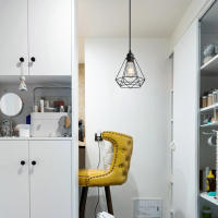 Goeco Lámpara de Araña Colgante Vintage Luz de Techo con Diseño de Jaula, Bombillas Incandescentes, Instalación en Techo, Eficiencia Energética - details 4