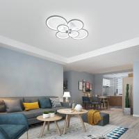 Goeco Lámpara de techo LED moderna 80W, 7200LM, acrílico, eficiencia energética para sala de estar, dormitorio, comedor, cocina Montaje semi-flush, lacado, interruptor de botón - details 6