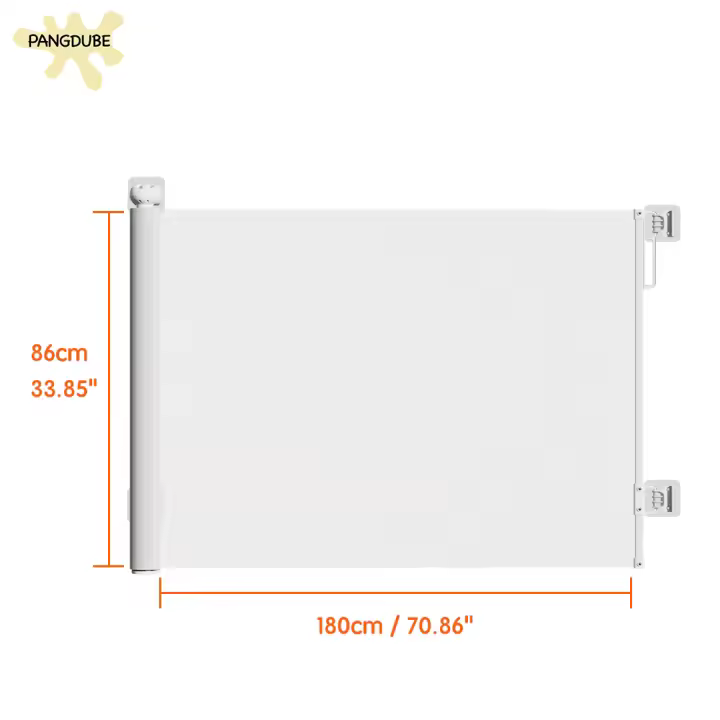 PANGDUBE-puerta de malla Flexible para bebé, barrera de seguridad para mascotas, tapón para perros de 86cm de altura, puerta de seguridad para bebés, puerta de escalera de 140cm o 180cm de longitud - 1