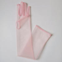 Bridal Mesh Tulle Gloves Elbow Length Transparent Sheer Gloves for Evening Party Dance Gloves - details 4