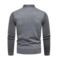Otoño e Invierno nuevo suéter falso de dos piezas para hombres con forro polar y cuello tipo Polo ajustado camisa inferior de punto gruesa y cálida - details 3