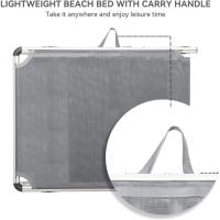 Tumbona plegable de aluminio sin sombrilla, Azul - details 28