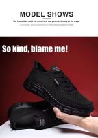 Zapatos deportivos grandes de moda para hombre con parte superior de malla transpirable, suela ligera de MD, cordones, correr suave, primavera y verano - details 13