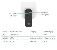 Dispensador de Jabón Líquido Automático Sensor Infrarrojo Táctil Libre de Mano Máquina de Espuma Inteligente Cargado por USB - details 15