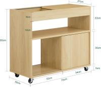 Mesa Auxiliar con 2 Estantes Consola Mesita de Noche con Ruedas Mesa Blanca Mesita 70 x 35 x 60 cm FBT34-W ES - details 19