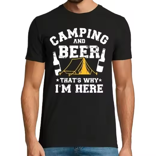 camping y cerveza por eso estoy aquí Camisetas CERVEZA,Pack Regalo Camiseta Personalizada - 1