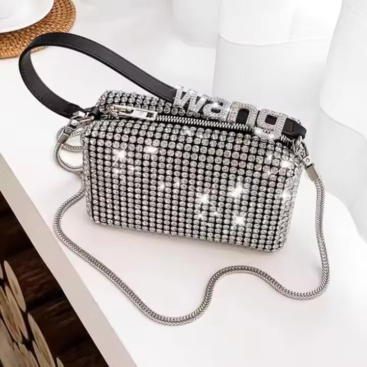 Nuevo Bolso de Diamantes de Imitación para Mujer 2025 Bolso de Alta Gama con Diamantes Bajo el Brazo Bolso Mensajero de Hombro Regalo Hermoso - 1