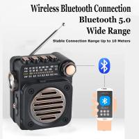 Radios estéreo FM AM SW, Mini receptor de Radio portátil de bolsillo, reproductor de música inalámbrico Bluetooth multifuncional con linterna LED - details 3