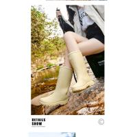 Botas de Lluvia de Moda Medios de la Pantorrilla Zapatos Impermeables de Alta Calidad para Señoras - details 18