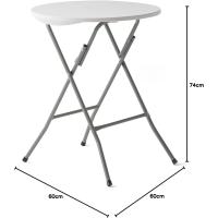 Mesa Plegable Portátil Multifuncional, 84x84x74cm, Cuadrada, Blanca - details 6