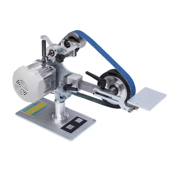 Lijadora de banda con 2 bandas de lijado, 550 W, lijadora eléctrica para madera, velocidad ajustable, metal y madera - 1