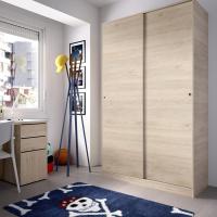 2 Puertas correderas, Natural Y Blanco Brillante, 120x204x50cm - details 4