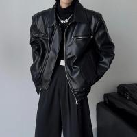 Chaqueta de cuero PU americana para hombre, ropa de locomotora con silueta de alta gama británica para primavera y otoño, herramientas de cuero - details 5