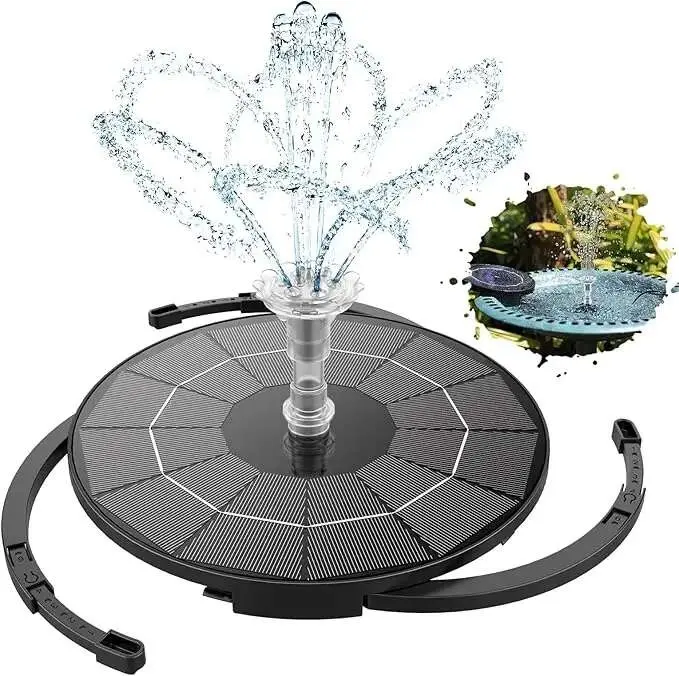Bomba de Fontana Solar de 3.5W Múltiples Boquillas para Baños de Pájaros/Estanques - 1