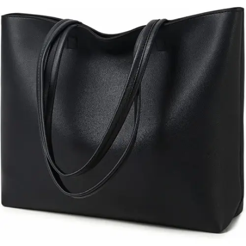Bolsos de mano para mujer, bolsos sencillos de cuero PU con ASA superior, bolsos para la escuela y el trabajo - 1