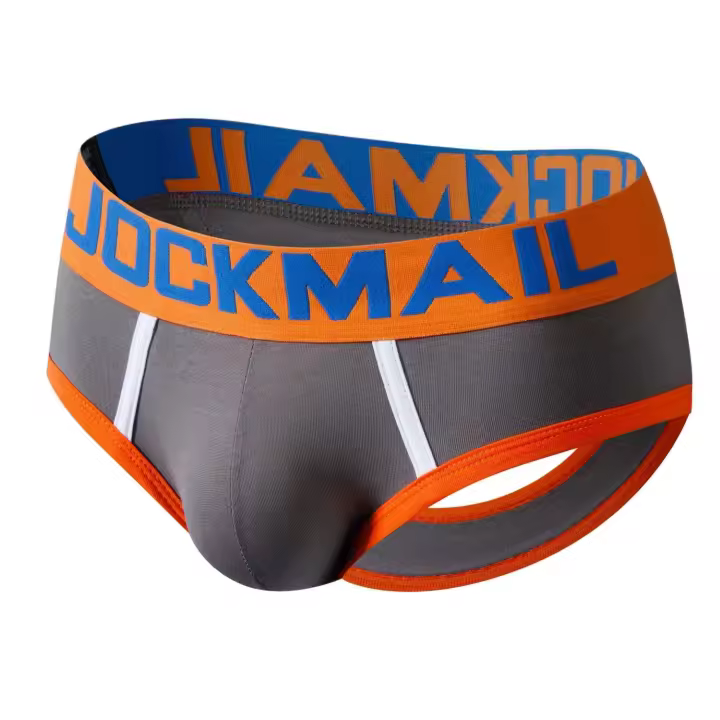 Ropa interior sin fondo para hombre, suspensorio Sexy Gay con espalda descubierta, calzoncillos Boxer con espalda abierta, calzoncillos de algodón para hombre JM312 - 1