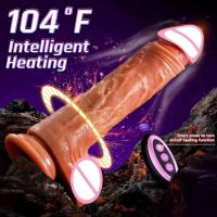 Leten Consolador Vibrador Pene con Vibración 9 Consoladores de Empuje y Calentamiento Juguetes para Adultos para Mujeres Sexo hine Anal 18+ - details 3
